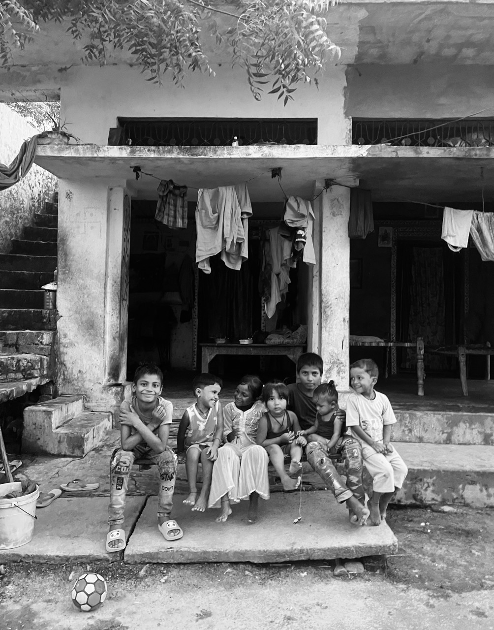 Village children supported by Kala Namak Healing Farms heritage rice initiative