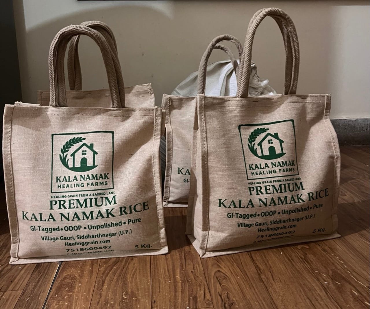 5 kg pack of original Kala Namak rice from Healing Grain, Siddharthnagar